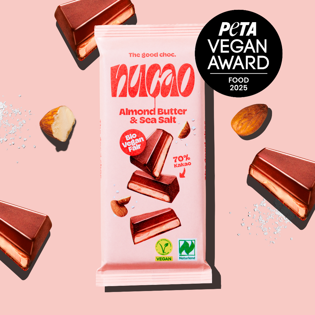 Schokoladentafel Almond Butter and Sea Salt mit PETA Vegan Food Award 2025